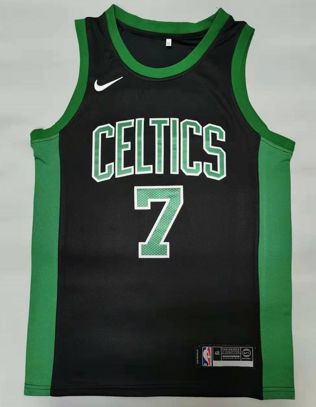 Men Boston Celtics #7 Jaylen Brown Black Nike 2025 NBA Jersey style 1